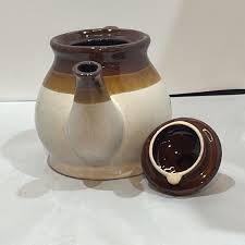 Stoneware Teapot Brown and Tan Vintage 6” x 4” Tall | eBay