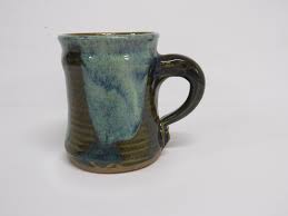 Fogarty Art Pottery Mug Naughty? Man Inside Blue Green Drip ...