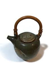 Vintage Studio Pottery Teapot With Bamboo Handle - Etsy