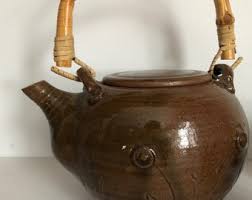 Vintage Canadian Stoneware Studio Pottery Teapot and Handleless Tea Cups Tea Set EB Saskatoon - Etsy