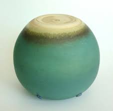 Vintage Marked Japanese Pottery Ikebana Vase Matte Green