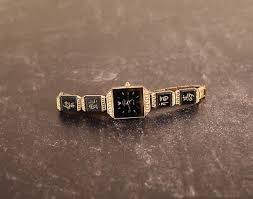 Working Vintage Jules Jurgensen Black Jade Ladies Quartz Watch 6" 19mm 7706 | eBay