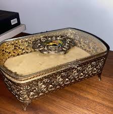 Vintage Stylebuilt Filigree Jewelry Box: Ormolu Style Picnic ...
