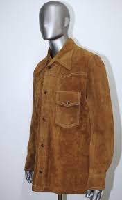Vintage 1960/70s Brown Cowhide Suede Jacket Shirt KANTEX ...