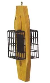 Stovall - Suet - Double Wire basket on Cedar Base - Wedel's Garden Center