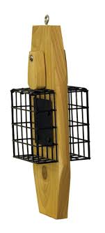 Stovall Products Double Suet Basket on Cedar Base