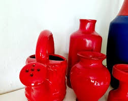 Ceramic Set of 3 Watering Can Vases West German Pottery ...