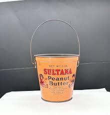 Vintage Sultana Tin Litho Peanut Butter 1 Pound Pail Bucket ...