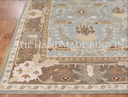 Handmade Porcelain Blue Wool Area Rug: Traditional Oriental ...