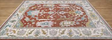 Hand-knotted Red Oushak Rug: Contemporary Wool Area Rug ...