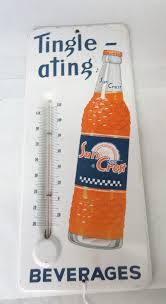 VINTAGE ADVERTISING SUN CREST ORANGE SODA WALL THERMOMETER M ...