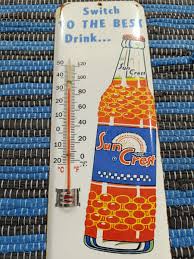 Vintage Glass Thermometer *Sun Crest BEVERAGER No ...