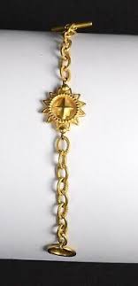 Vintage ANNE KLEIN Goldtone Link BRACELET w/Star Medallion ...