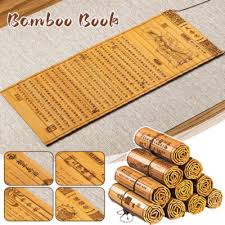 1Pc Laser Carve Chinese Bamboo Slip Book Scroll Books ...
