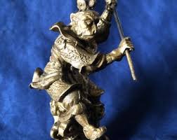 China Myth Bronze Sun Wukong Monkey King Holding Stick ...