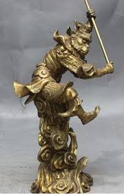9 Brass Monkey King Statue - Sun Wukong Figurine, Chinese ...