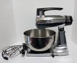 Vintage Sunbeam Chrome Mixmaster 12 Speed Mixer Black SS ...
