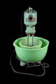 Vintage Depression Glass Jeanette Jadeite Mixer And