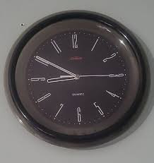 SUNBEAM QUARTZ WALL CLOCK, Battery Powered, Black, EXC COND, FAST SHIPPING! | eBay