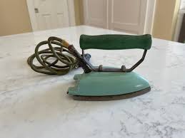Antique Child's Electric Iron, Aqua/green Metal Iron With Wood Handle, Child Play Item - Etsy Ireland