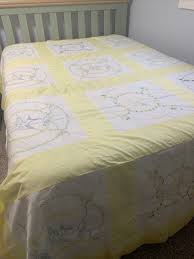 Vintage Quilt Top Birds 76x96 Yellow 17" Blocks | eBay