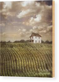 Farmhouse and Cornfield Wood Print by Jill Battaglia - Jill ...