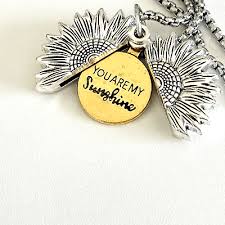 Ladies You Are My Sunshine Sunflower Locket Pendant Silver ...