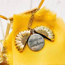 You Are My Sunshine Sunflower Pendant Necklace | Bizbriz