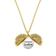 "You Are My Sunshine" Sunflower Locket Necklace ...