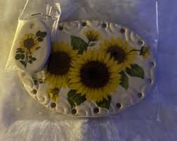 Sunflowers With Embellishment Pine Needle Base 3.5'' X 2.5'' 309 - Etsy