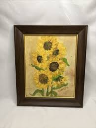 Sunflower Still Life Original Painting Signed P. Smith | eBay