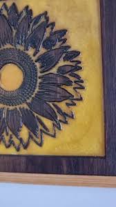 Sunflower Wall Art - Handcrafted Reclaimed Wood & Gold Resin ...