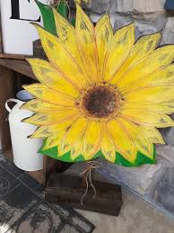 Sunflower Welcome Yard Art Spring Summer Decor Wooden ...