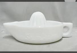 Large Vintage White Milk Glass Sunkist Hand Juicer Reamer ...