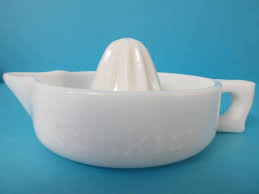 Sunkist White Milk Glass Reamer Vintage Juicer Orange Lemon ...