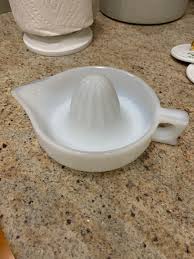 Vintage SUNKIST REAMER GLASS White Embossed Juicer Made ...