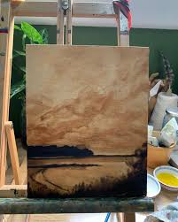 Fluffy clouds ☁️ #oilpainting #landscapepainting