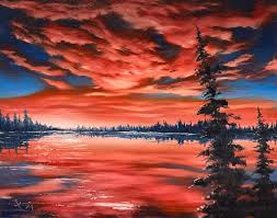 Autumn silence oil painting on wooden panel