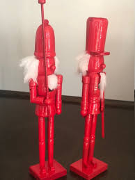 Two Wooden Red and White Nutcrackers - Etsy