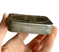 Vintage Tin Box With Embossed Lid, Two Men and a Dog - Etsy