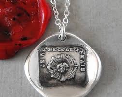 I Never Retreat - Sun Wax Seal Necklace - Antique Wax Seal Charm Jewelry French Motto I Won't Back Down by RQP Studio - Etsy