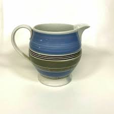 Large 19th Century English Mochaware Banded Pitcher | eBay