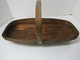 Vintage Pacific Rim Bamboo Handled Elongated Basket ...