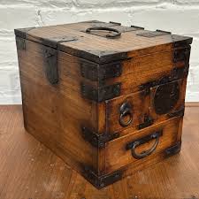 Antique Japanese Meiji Era Kiri Wood Suzuribako Calligraphy ...