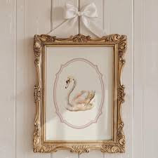Swan Nursery Print, Girl Nursery Prints Swan, Vintage ...
