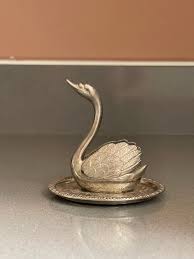Antique Sliver Ring Holder Swann Birds Decorative Jewellery ...
