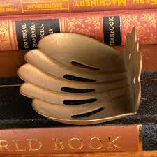 Antique Brass Scalloped Wall Mount Soap Dish