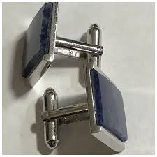 Vintage DANTE Modernist Silvertone & Blue Sodalite Stone ...