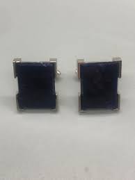 Deep Blue Natural Stone Cufflinks Vintage - Etsy