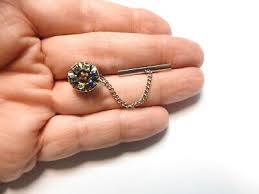 Blue Pink AB Rhinestone Flower Tie Tac Lapel Pin Vintage | eBay